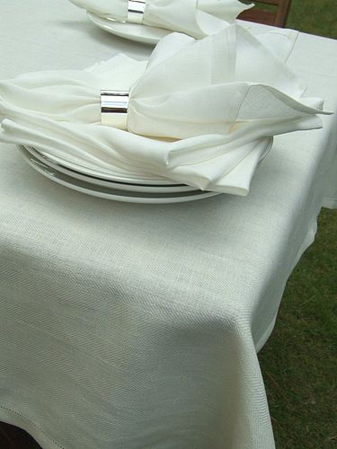 linen tablecloth white